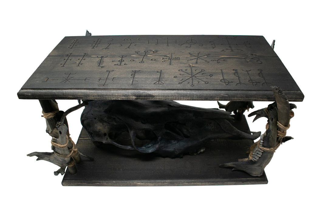 Deluxe blackened predator bone & icelandic magical stave ritual altar