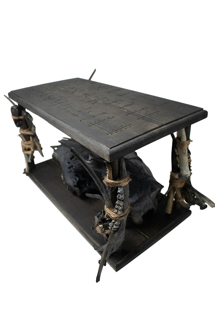 Deluxe blackened predator bone & icelandic magical stave ritual altar