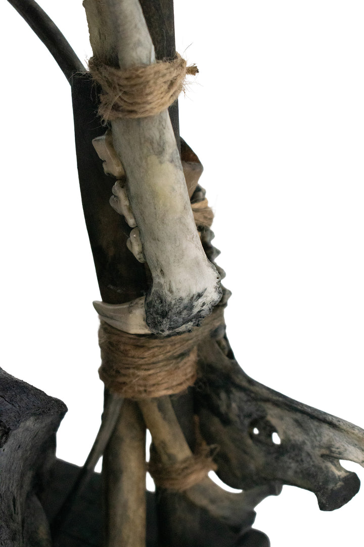 Deluxe blackened predator bone & icelandic magical stave ritual altar