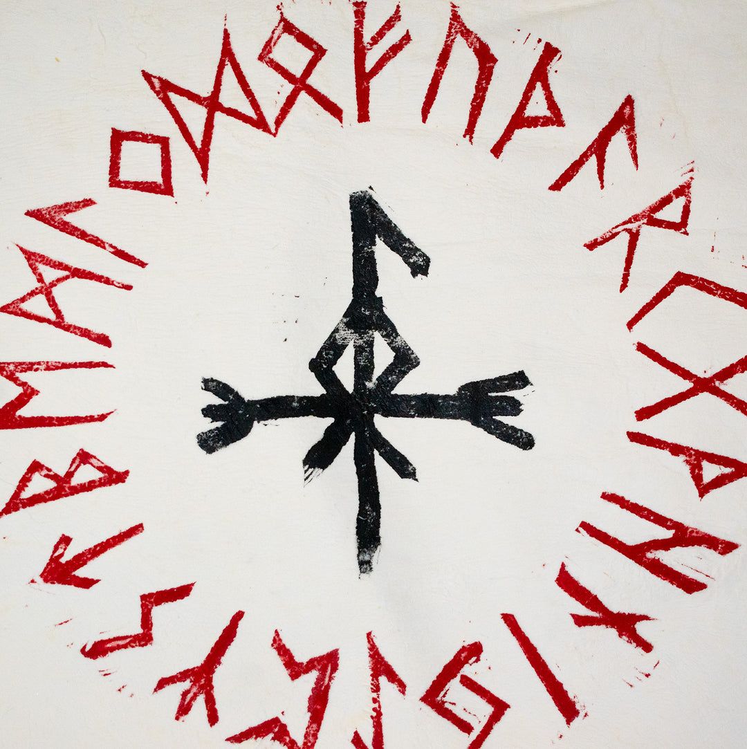 Loki bindrune - rabbit hide altar cloth