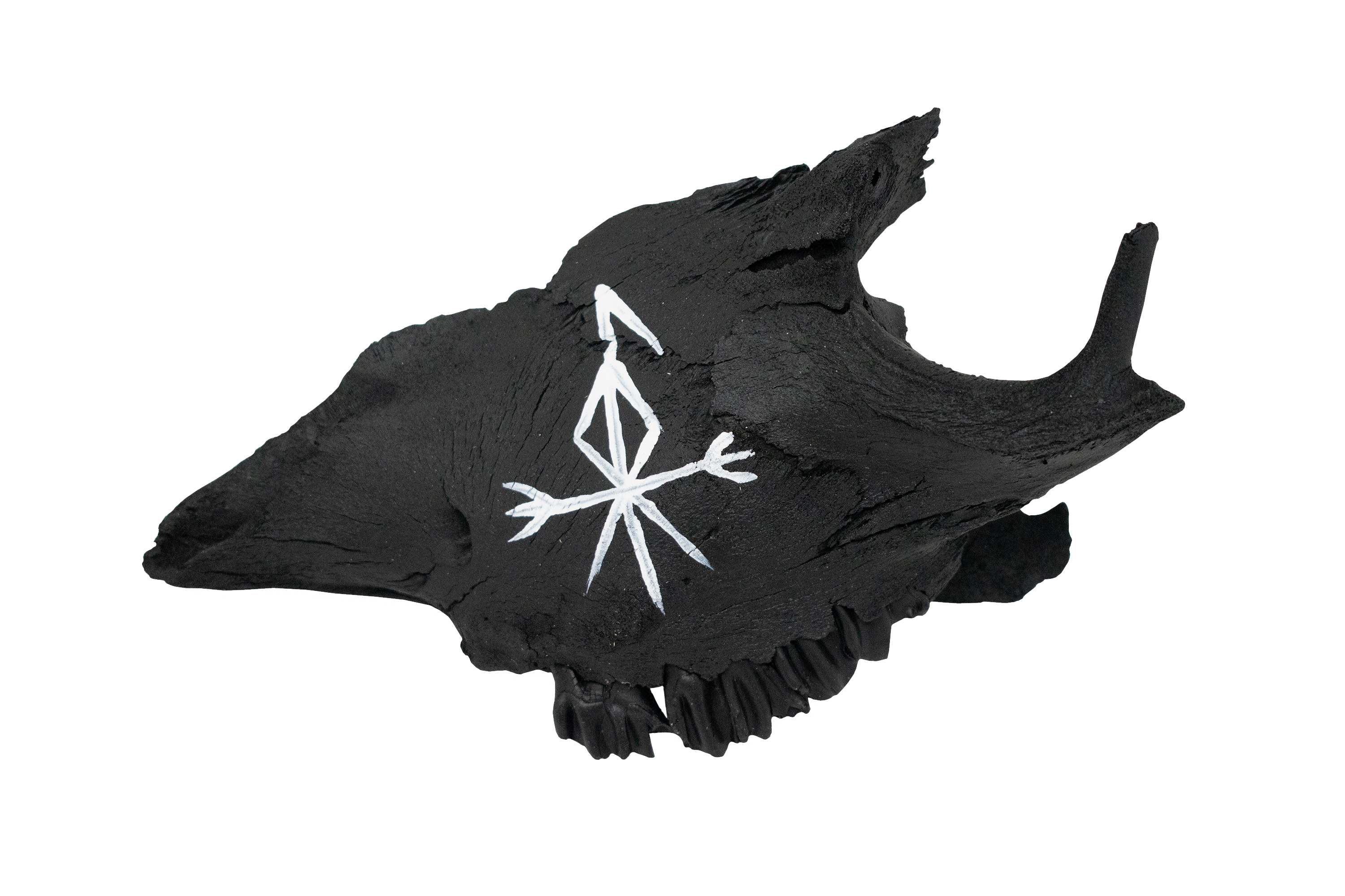 Blackened Ritual Bone Talismans — Hand Painted with Icelandic Staves