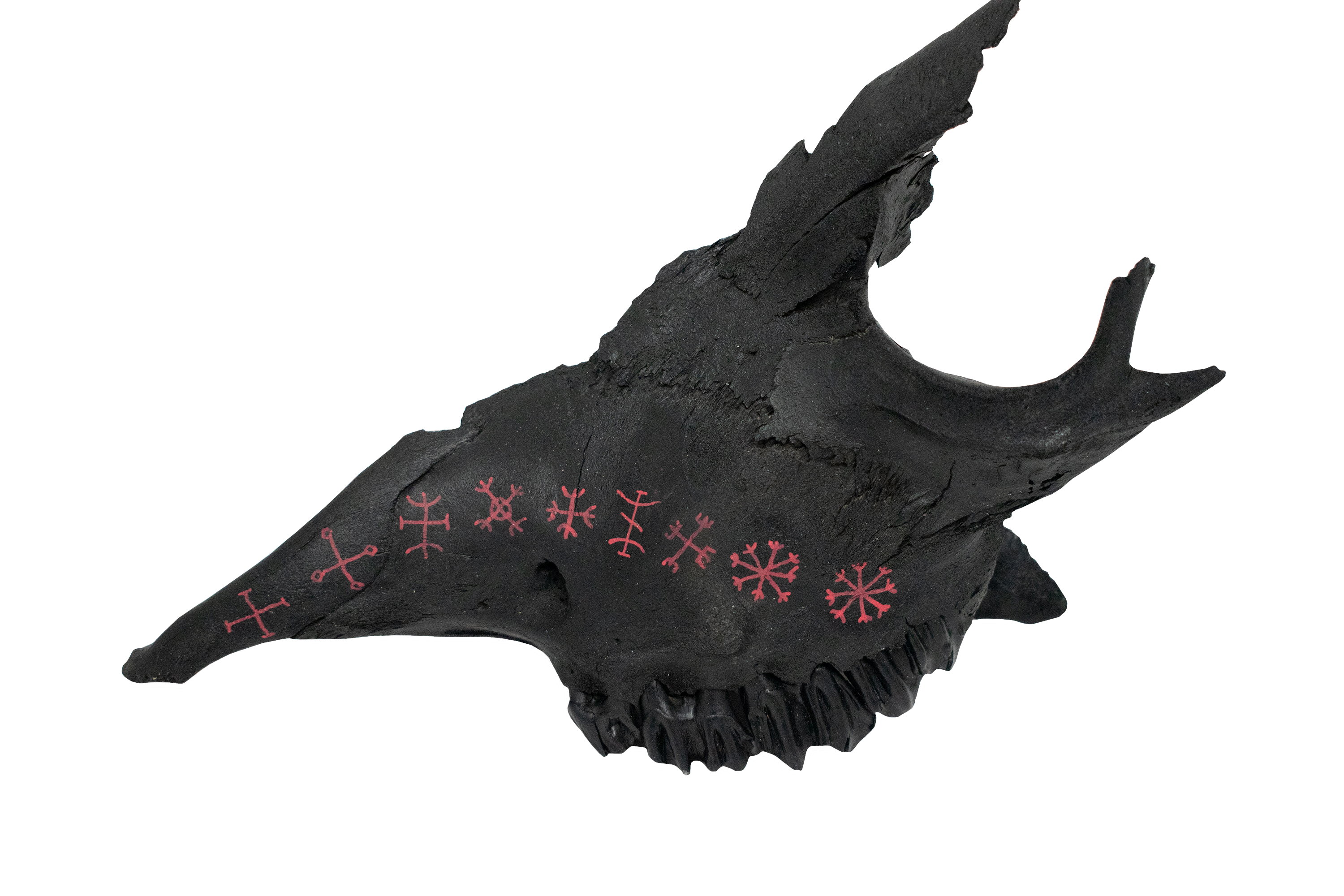 Blackened Ritual Bone Talismans — Hand Painted with Icelandic Staves