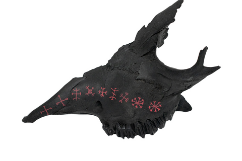 Image of Blackened Ritual Bone Talismans — Hand Painted with Icelandic Staves