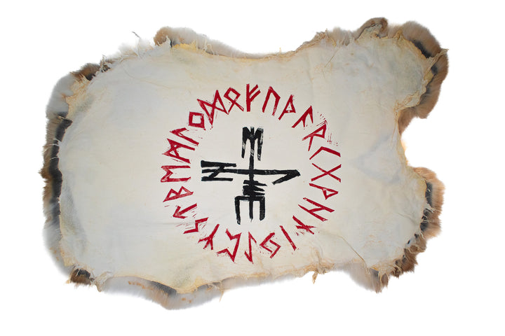 Goddess Hel stave - rabbit hide altar cloth