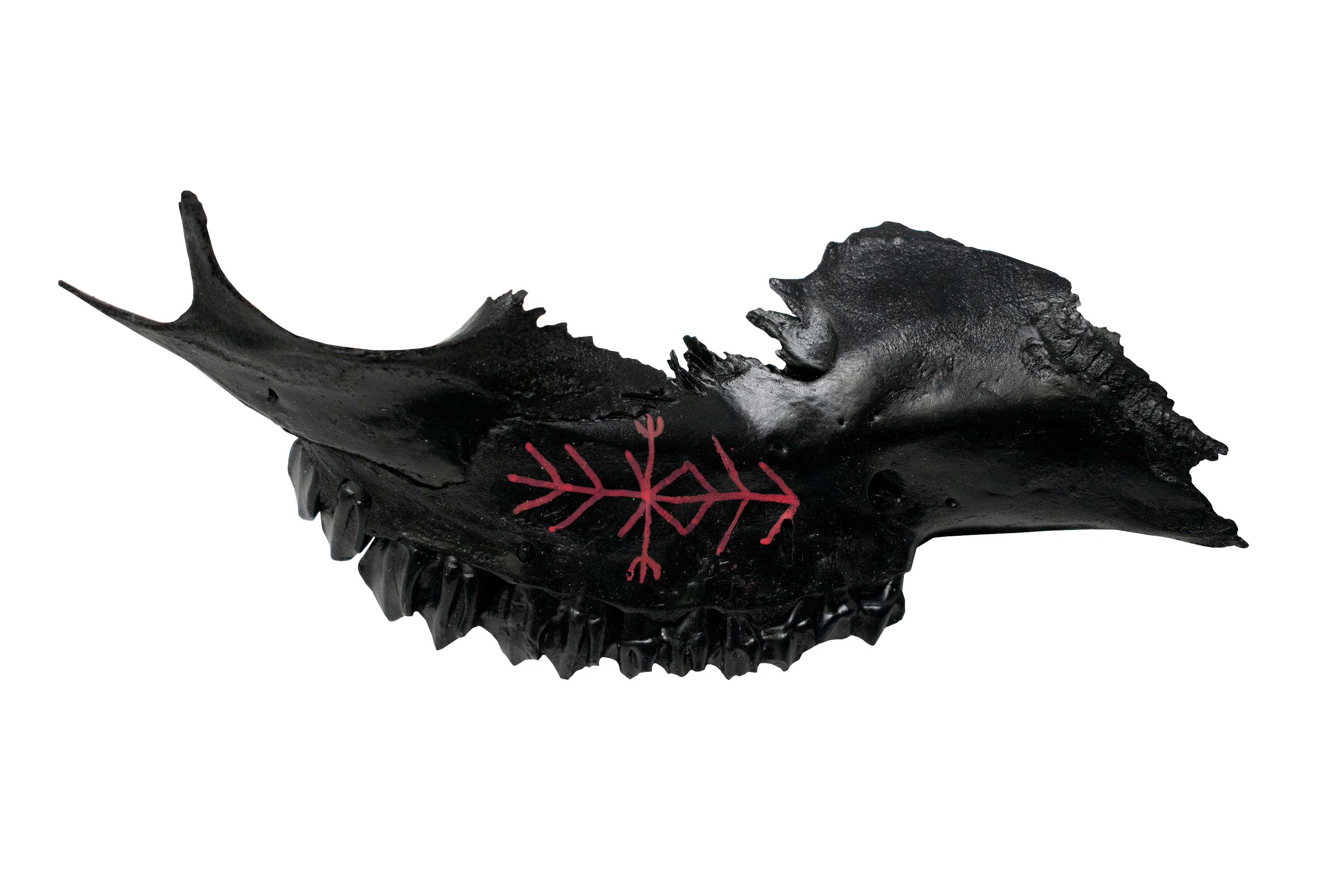 Blackened Ritual Bone Talismans — Hand Painted with Icelandic Staves