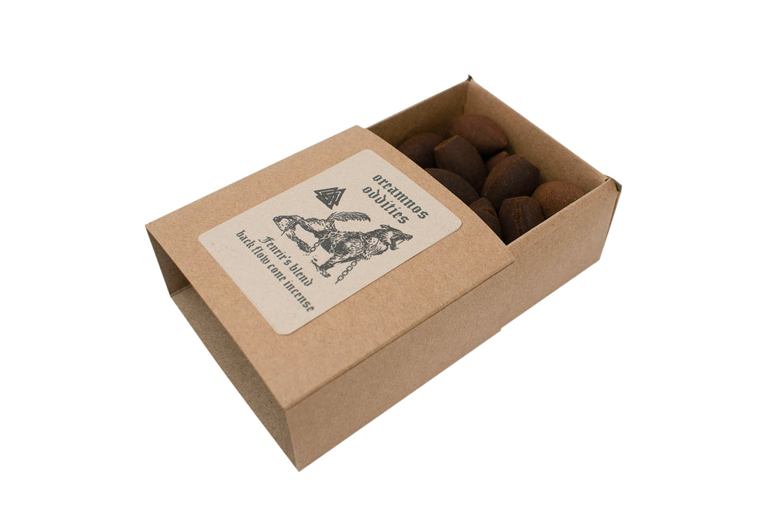 Fenrir's blend back flow wood incense cones - offerings to fenrir