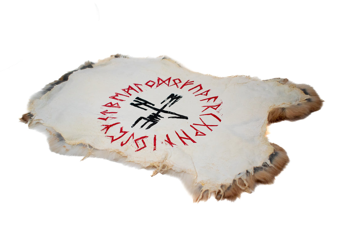 Goddess Hel stave - rabbit hide altar cloth
