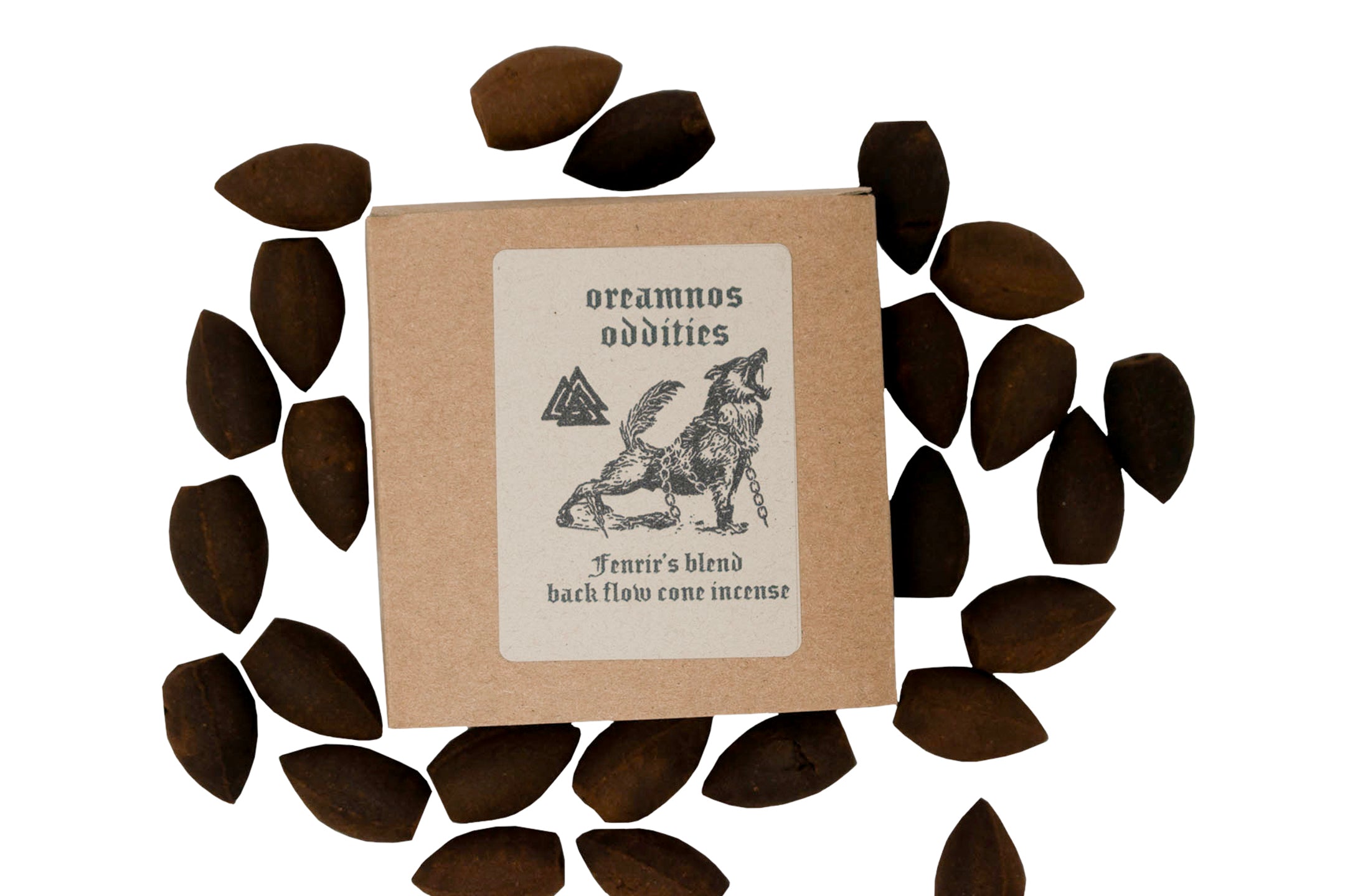 Fenrir's blend back flow wood incense cones - offerings to fenrir