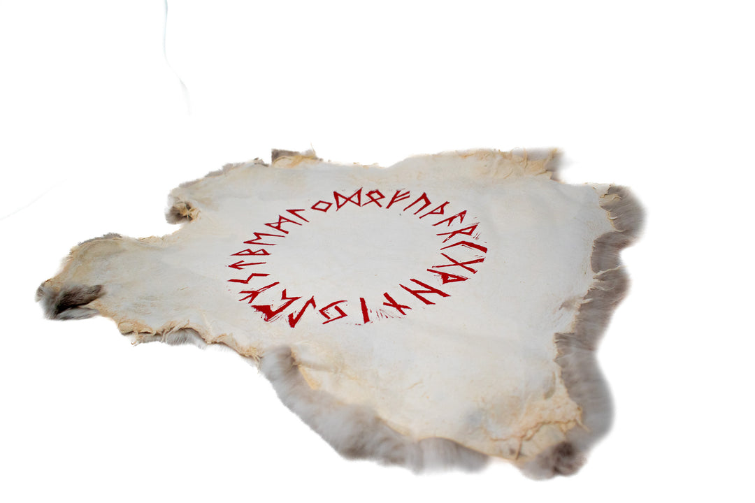 Runic circle - rabbit hide altar cloth