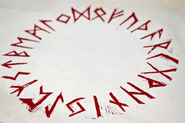 Runic circle - rabbit hide altar cloth