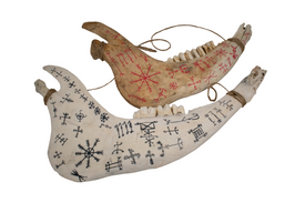 Hand Painted Cow Jawbone with Icelandic Magical Staves