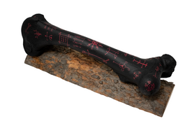 Blackened Cow Leg Bone with Icelandic Magical Staves