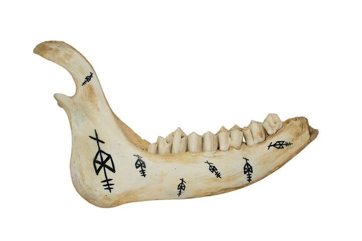 Elk Jawbone Rune Talismans for Norse Ritual and Altar Use