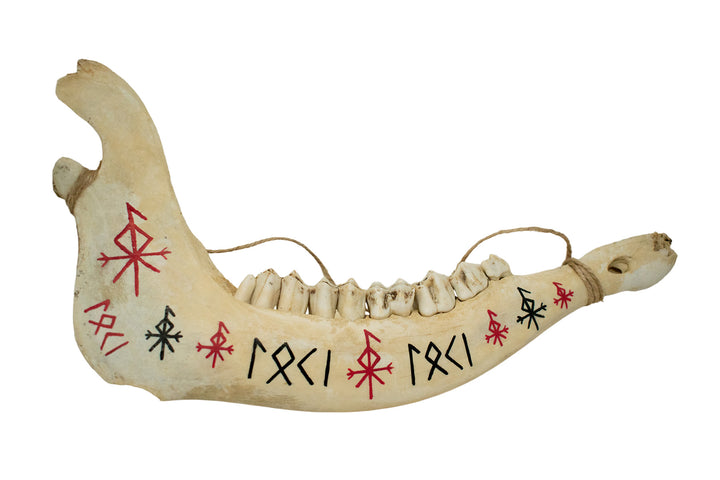 Elk Jawbone Rune Talismans for Norse Ritual and Altar Use