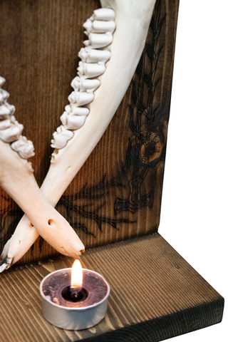 Image of Double deer jaw hugin & munin altar