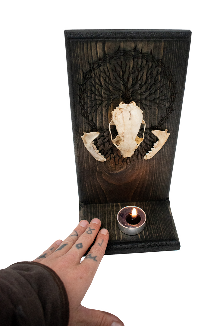 Weasel Skull Yggdrasil Altar