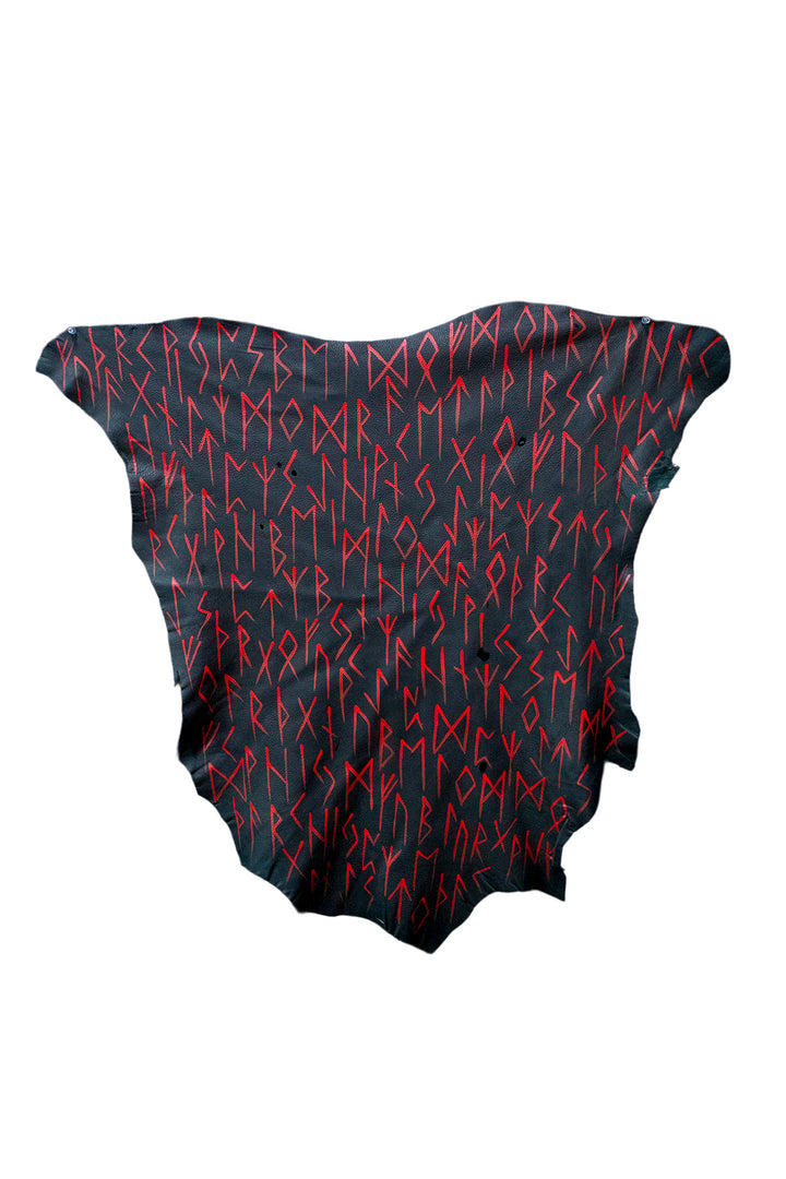 Hand Painted Deer Hide Altar Cloth with Elder Futhark Runes