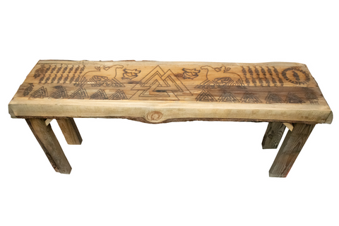 Image of Live Edge Odin Invocation Bench