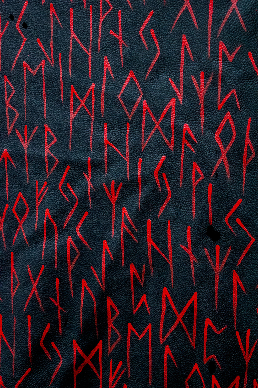 Hand Painted Deer Hide Altar Cloth with Elder Futhark Runes