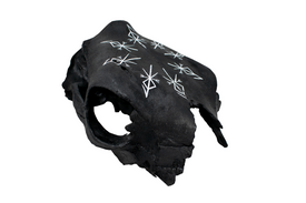 partial cow skull with repeating Loki bindrunes