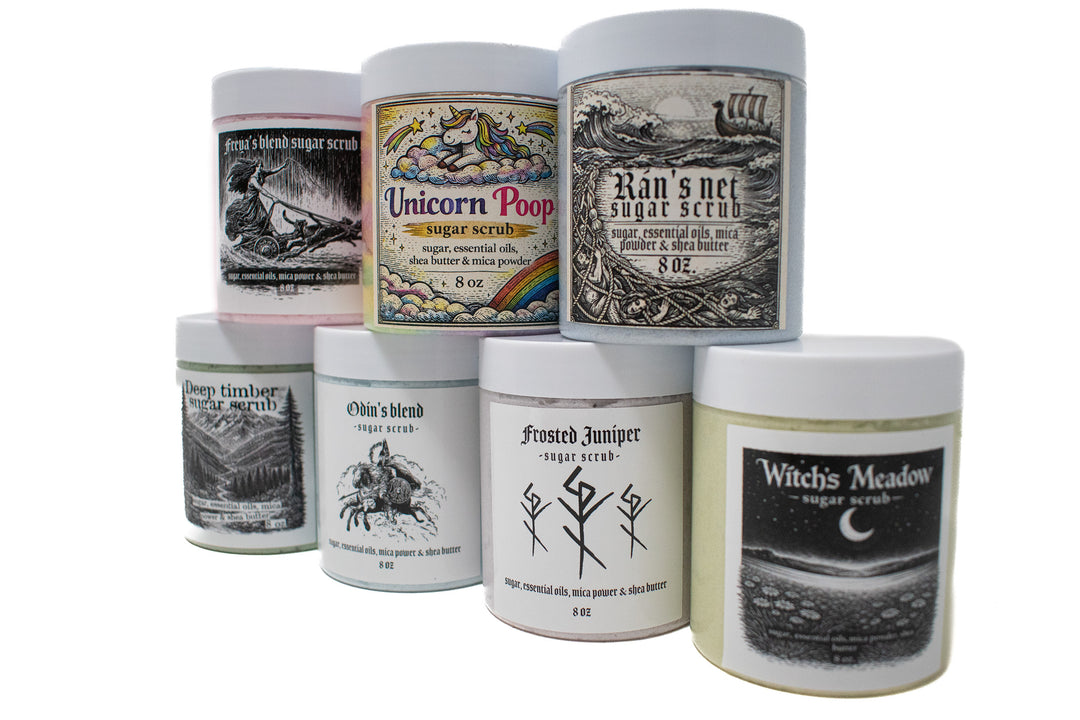 Norse Ritual Sugar Scrub - 8 oz Body Scrub for Cleansing and Energy Work