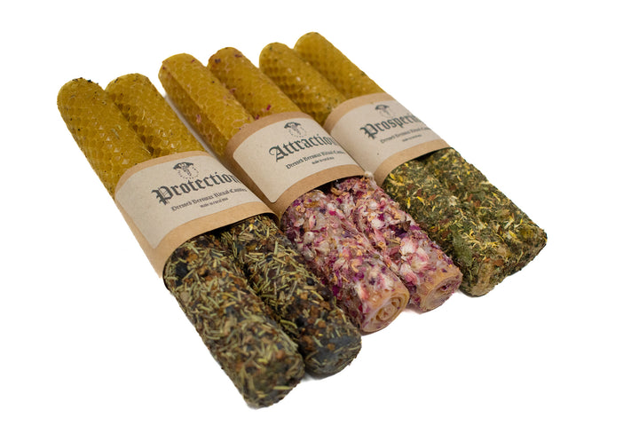 Ritual Beeswax Candles Set of 2 - Protection, Prosperity, Attraction