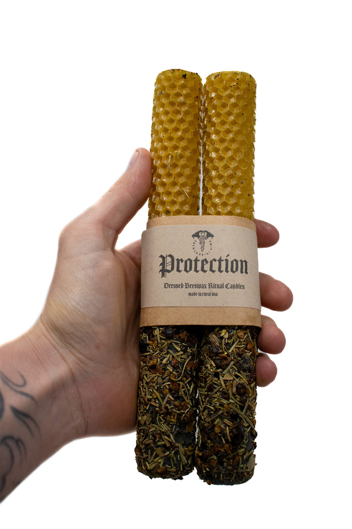 Ritual Beeswax Candles Set of 2 - Protection, Prosperity, Attraction