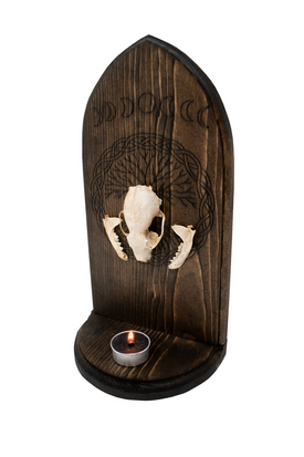 Weasel Skull Altar – Moon Phases & Yggdrasil