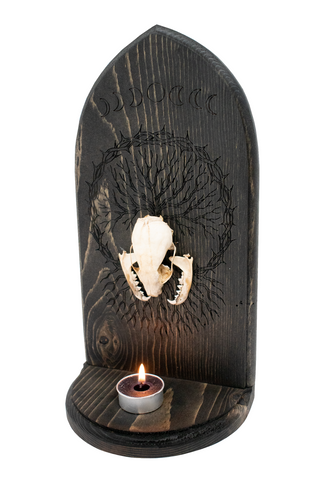Image of Weasel Skull Altar – Moon Phases & Thorn circle Yggdrasil