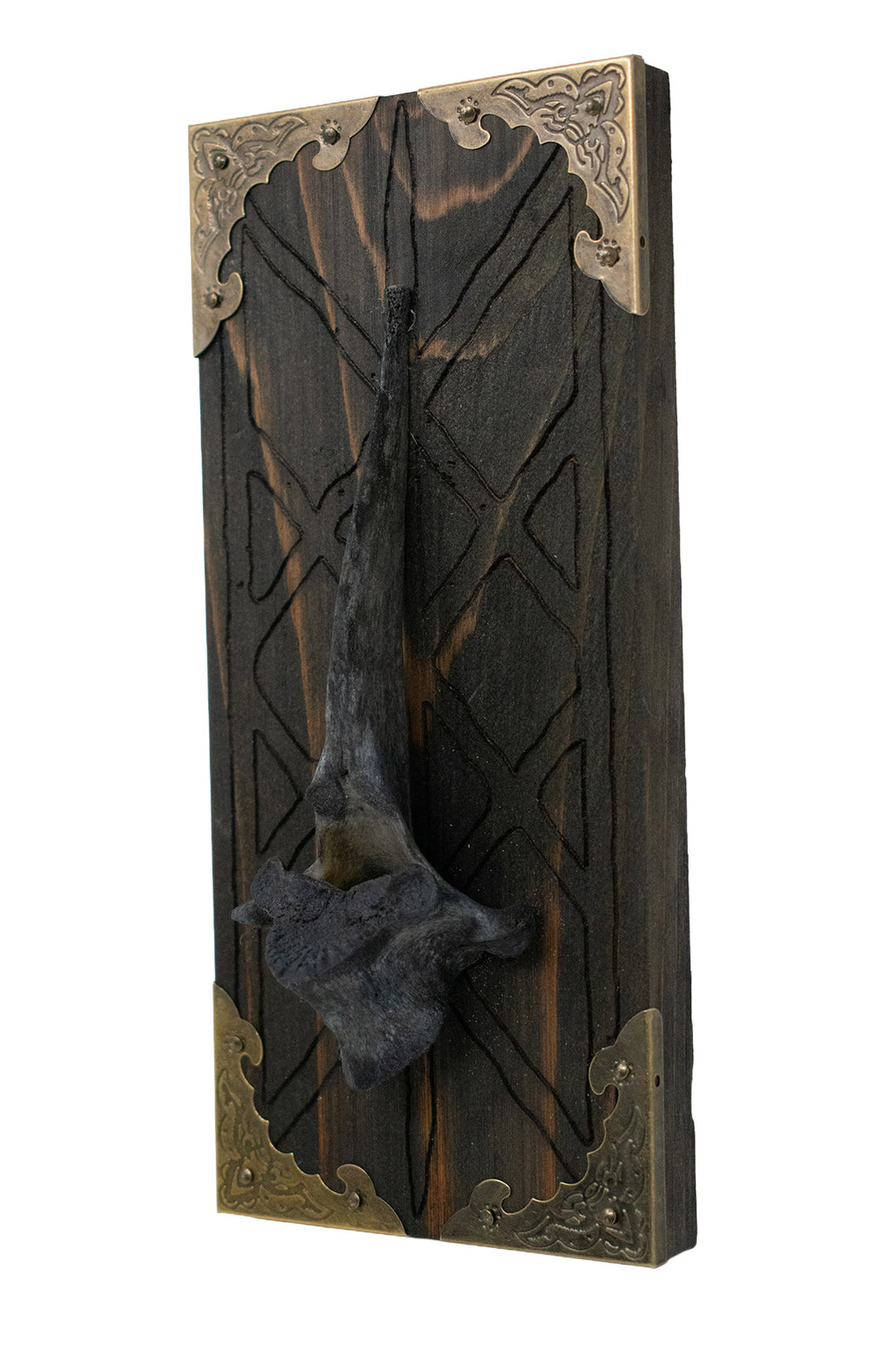 Blackened Web of Wyrd Deer Vertebra Wall Hanger