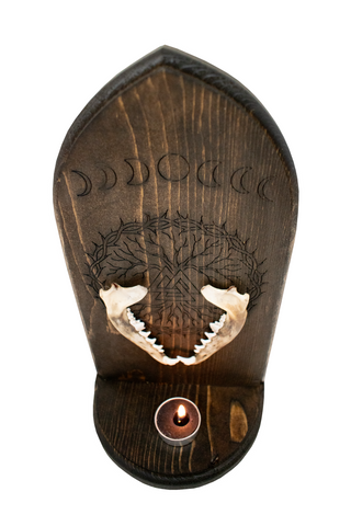 Image of Coyote jawbone Altar – Moon Phases & Yggdrasil