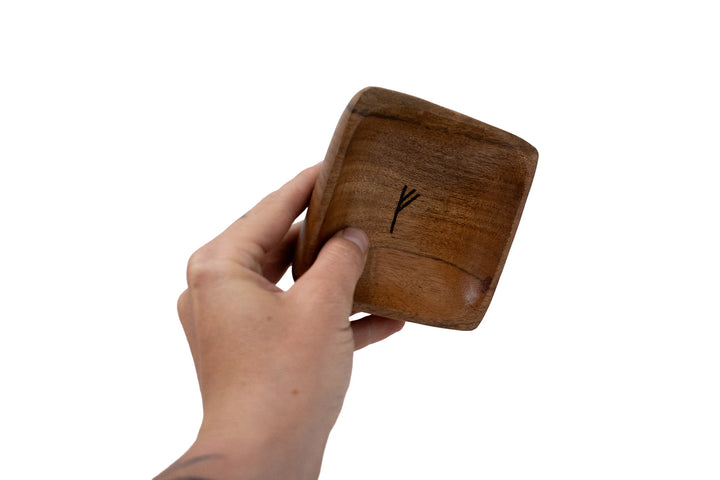 Fehu Rune Wooden Money Bowl