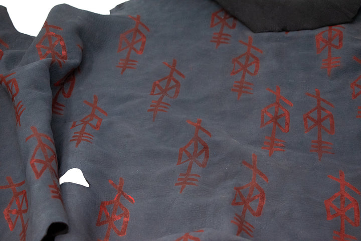 Odin Bindrune Painted Deer Hide Altar Cloth