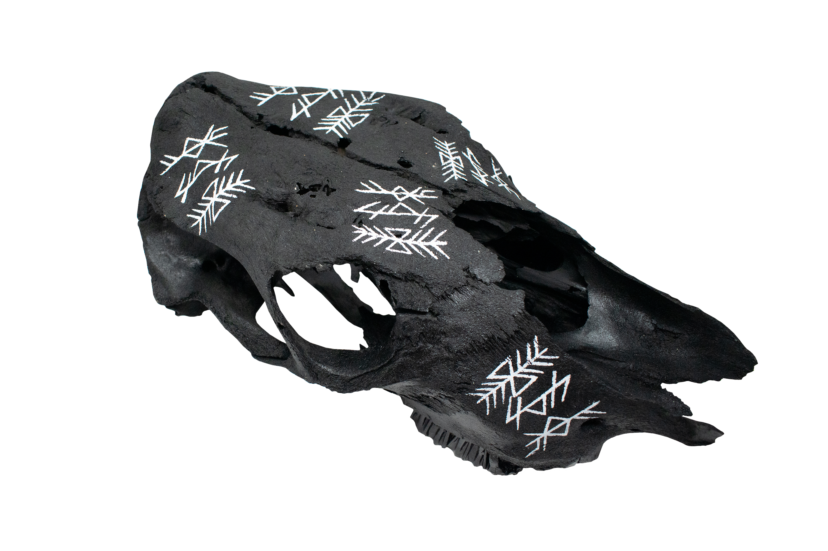 Achievement, Endurance, and Prosperous Home Bindrune Cow Skull