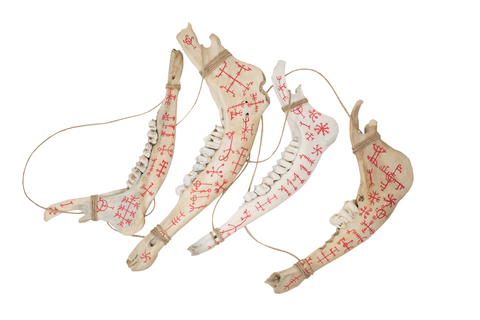Image of Hand Painted Jawbone with Icelandic Magical Staves