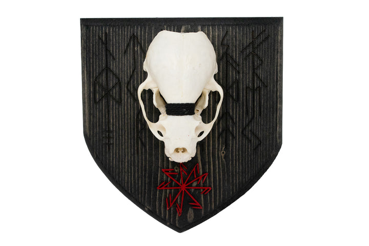 Otter Skull Wall Hanger with Norse God Bindrunes