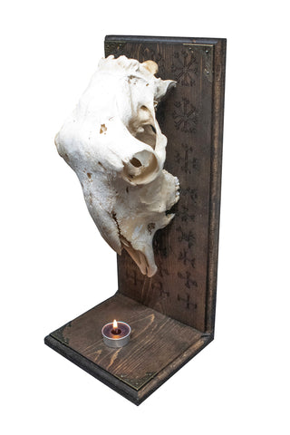 Image of Sheep Skull Altar with Repeating Nine Helms