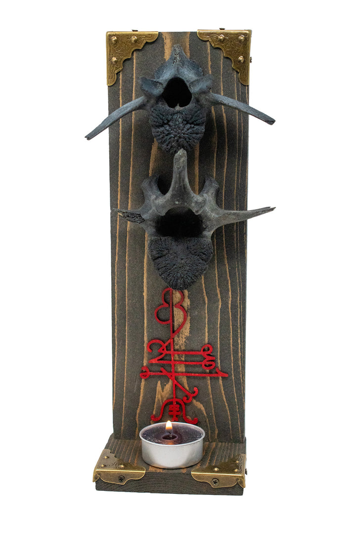Blackened Elk Vertebra and Lukkustafir Altar