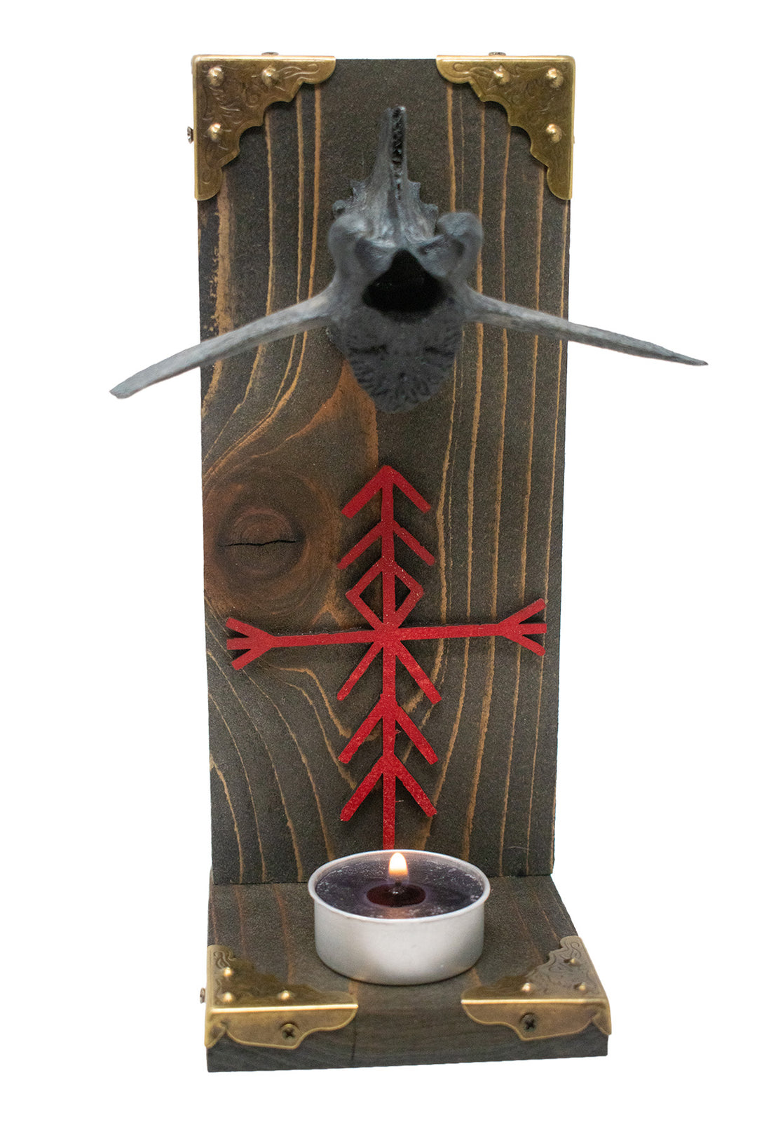 Blackened Deer Vertebra Home Protection Bindrune Altar