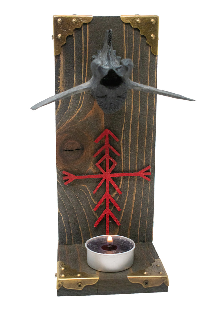 Blackened Deer Vertebra Home Protection Bindrune Altar