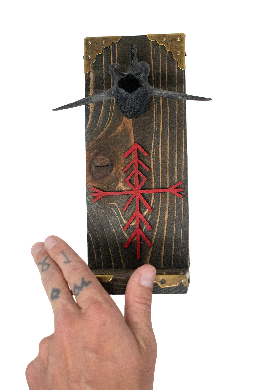 Blackened Deer Vertebra Home Protection Bindrune Altar