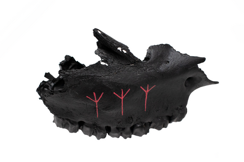 Image of blackened bone talismans