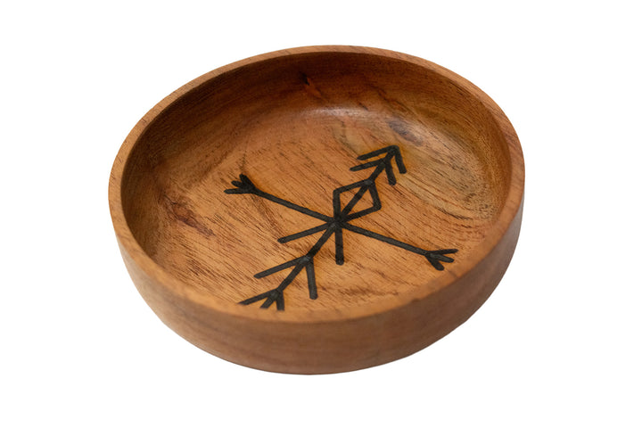 Home Protection Bindrune Wooden Offering Bowl