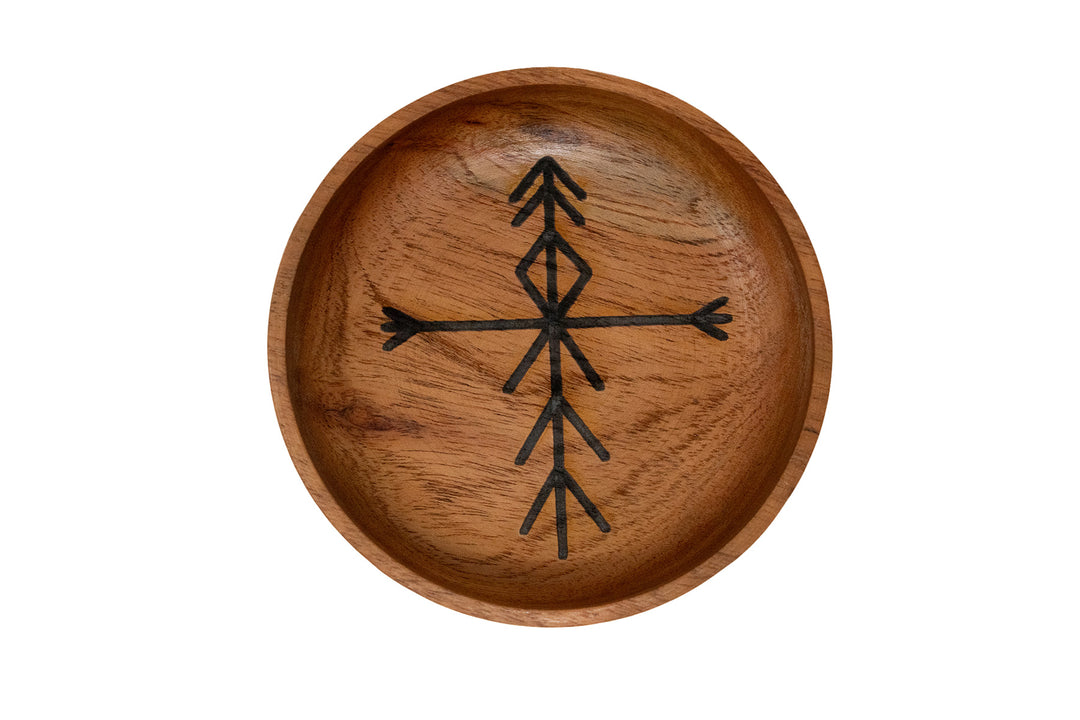 Home Protection Bindrune Wooden Offering Bowl