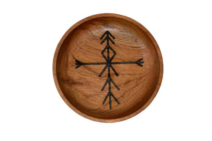 Home Protection Bindrune Wooden Offering Bowl