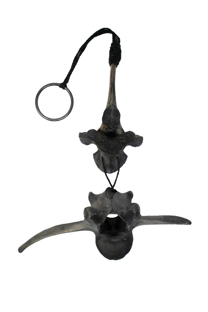 Blackened Home Protection Bindrune Elk Vertebra Wind Chime