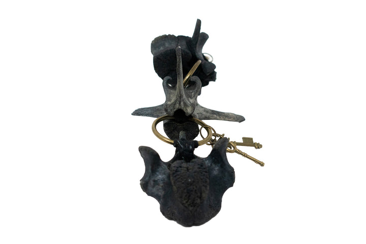 Blackened Elk Vertebra Wind Chime with Skeleton Keys