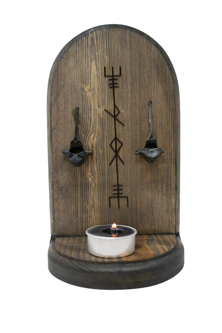 Thor Bindrune Altar with Blackened Turtle Vertebra