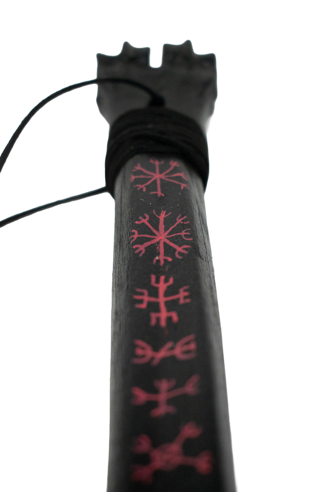Blackened Elk Leg Bone Talisman - Nine Helms Protection Stave