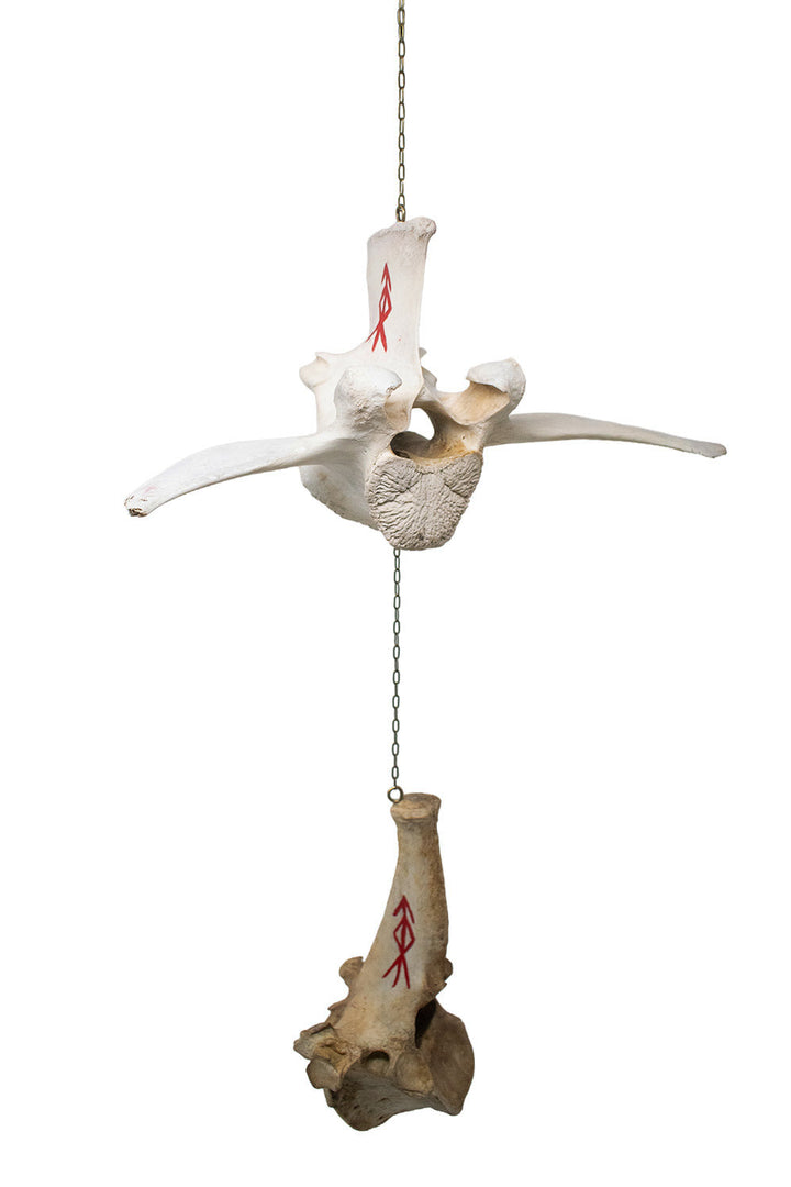 Home Protection Bindrune Elk Vertebra Wind Chime